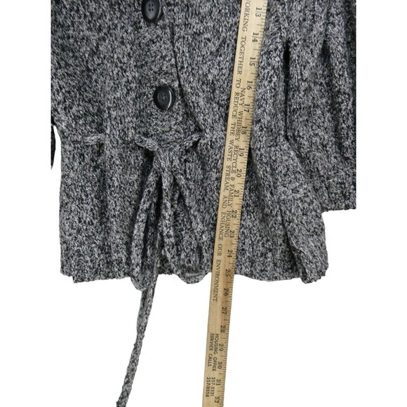 J Jill Balloon Sleeve Cardigan‎ Sweater Women Size L Belted Grey Boho - Picture 5 of 8